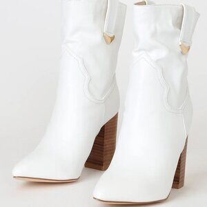 Lulus Taryne White Pointed-Toe Booties